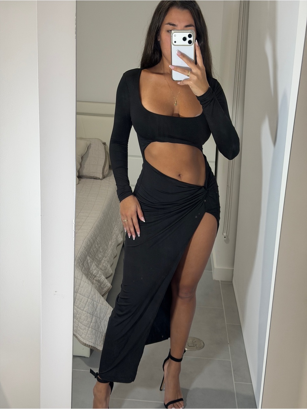 Black Cutout Maxi Skirt - Women